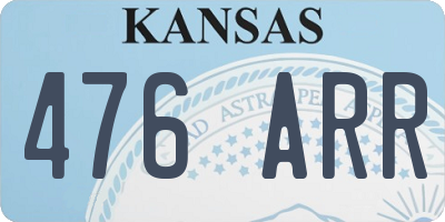 KS license plate 476ARR
