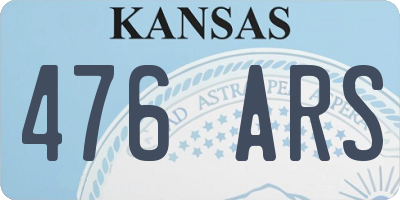KS license plate 476ARS