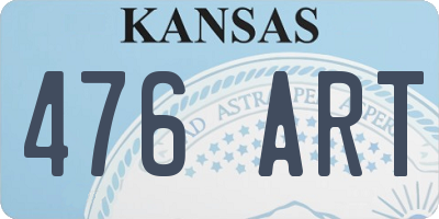 KS license plate 476ART