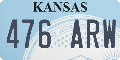 KS license plate 476ARW