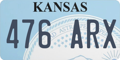 KS license plate 476ARX