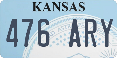 KS license plate 476ARY