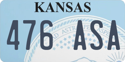 KS license plate 476ASA
