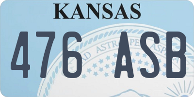 KS license plate 476ASB