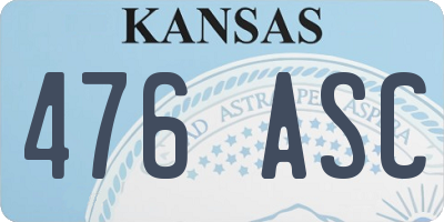 KS license plate 476ASC