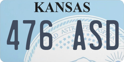 KS license plate 476ASD