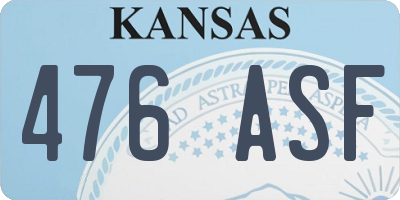 KS license plate 476ASF