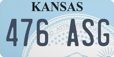 KS license plate 476ASG