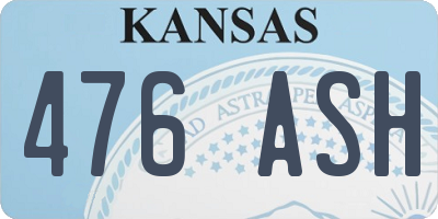 KS license plate 476ASH
