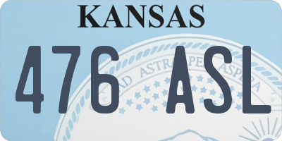 KS license plate 476ASL