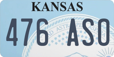 KS license plate 476ASO