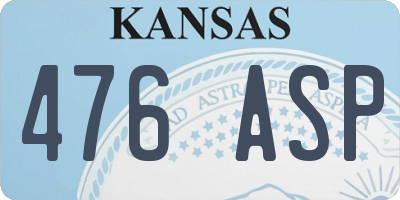 KS license plate 476ASP