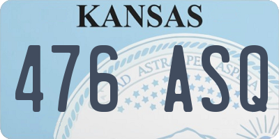 KS license plate 476ASQ