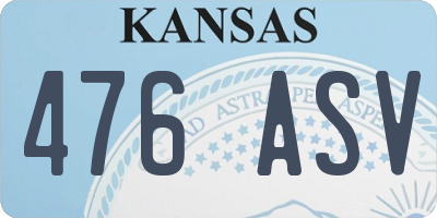 KS license plate 476ASV