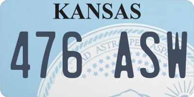 KS license plate 476ASW