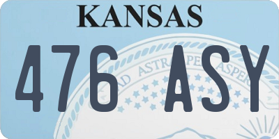 KS license plate 476ASY