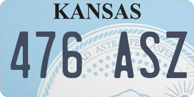 KS license plate 476ASZ
