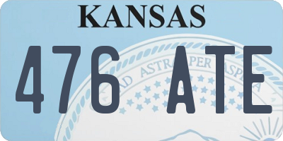 KS license plate 476ATE