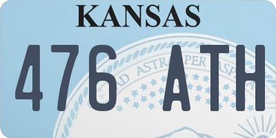KS license plate 476ATH