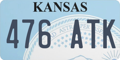 KS license plate 476ATK