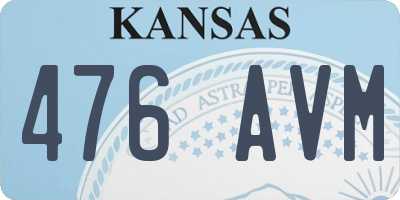 KS license plate 476AVM