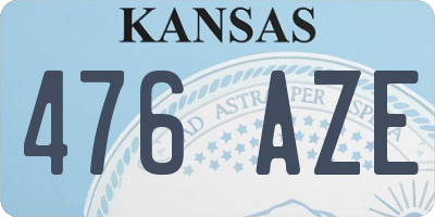 KS license plate 476AZE