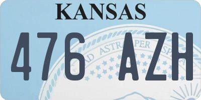 KS license plate 476AZH