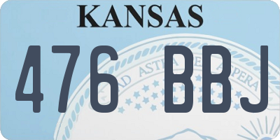 KS license plate 476BBJ