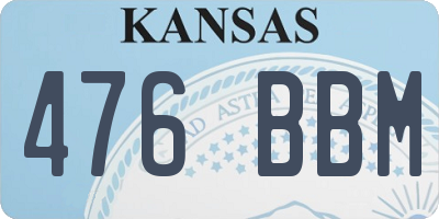KS license plate 476BBM