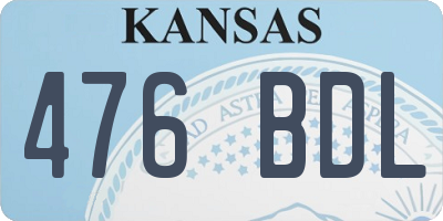 KS license plate 476BDL