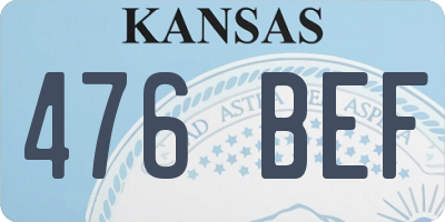 KS license plate 476BEF
