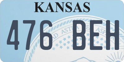 KS license plate 476BEH