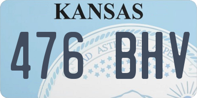 KS license plate 476BHV