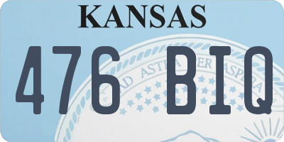 KS license plate 476BIQ
