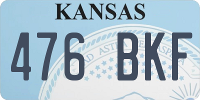 KS license plate 476BKF