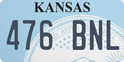KS license plate 476BNL
