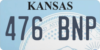 KS license plate 476BNP