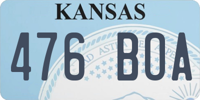 KS license plate 476BOA