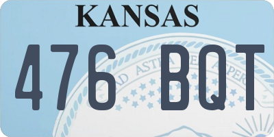 KS license plate 476BQT
