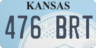 KS license plate 476BRT
