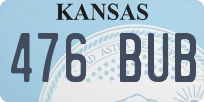 KS license plate 476BUB