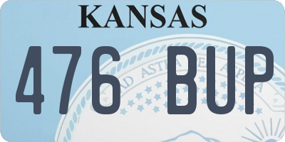 KS license plate 476BUP