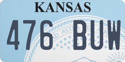 KS license plate 476BUW