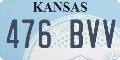 KS license plate 476BVV