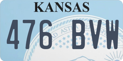 KS license plate 476BVW