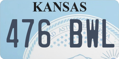 KS license plate 476BWL