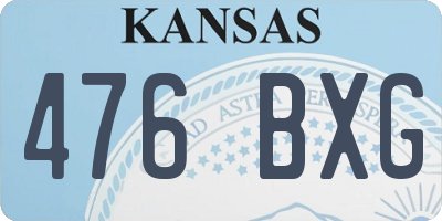 KS license plate 476BXG
