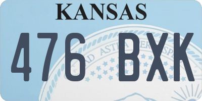 KS license plate 476BXK
