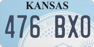 KS license plate 476BXO