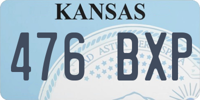 KS license plate 476BXP